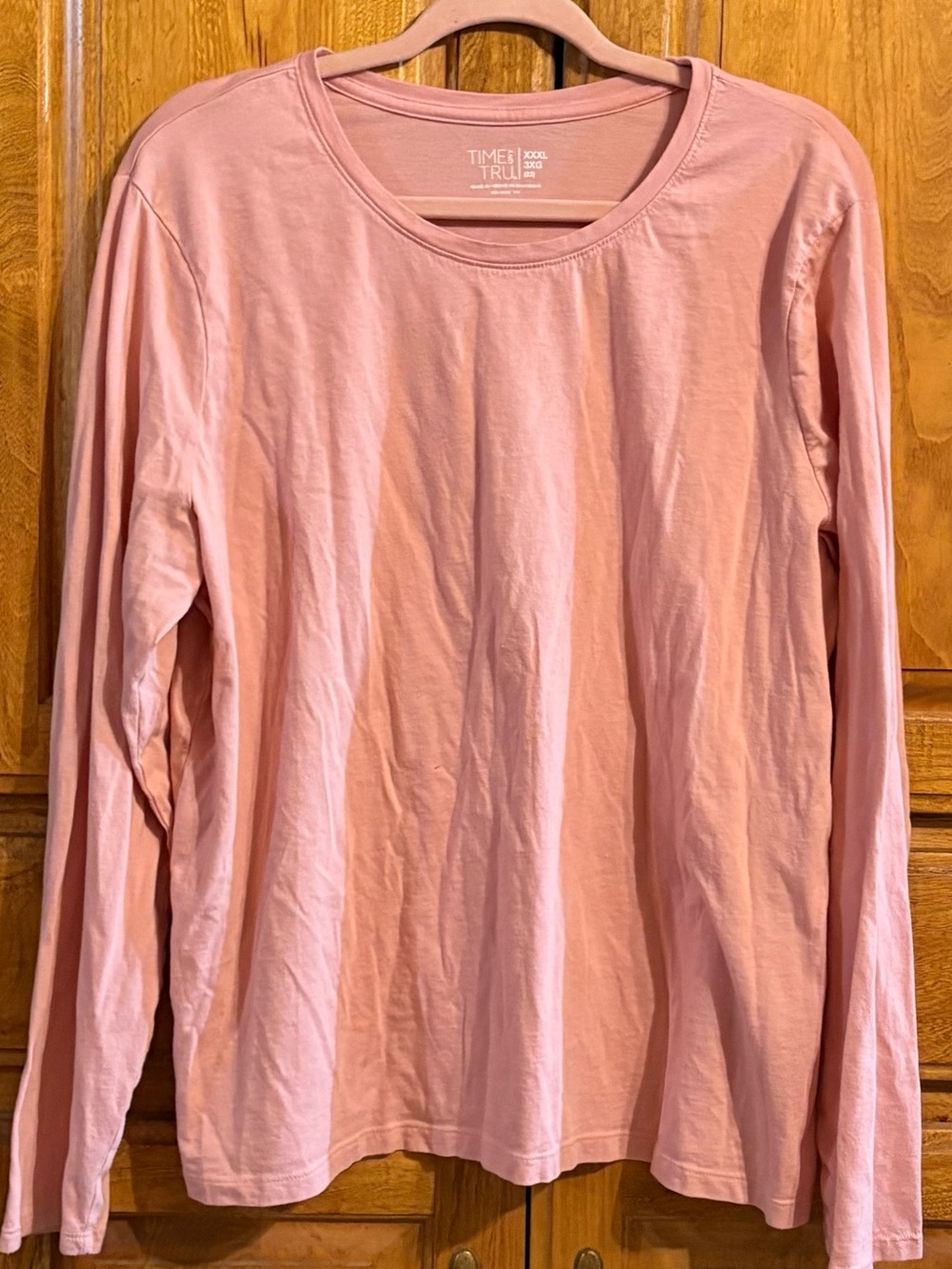 Time and Tru Long Sleeve T-Shirt Pink XXXL